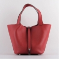 Hermes Picotin Lock Bag In Red Leather