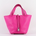 Hermes Picotin Lock Bag In Rose Red Leather