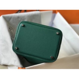 Hermes Picotin Lock 18 Bag In Malachite Clemence Leather