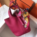 Hermes Peach Picotin Lock MM 22cm Handmade Bag