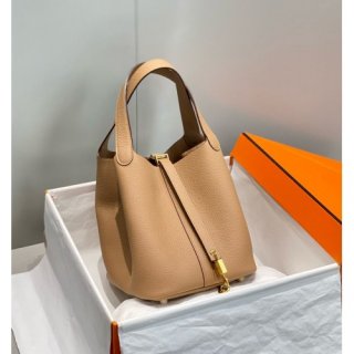 Hermes Picotin Lock 22 Bag In Chai Clemence Leather