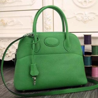 Hermes Bolide Tote Bag In Vert Leather