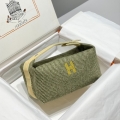 Hermes Bride-a-Brac Large Case in Vert Foret Canvas with Zigzag Motifs