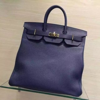 Hermes Blue Haut a Courroies HAC Birkin 40cm Bag