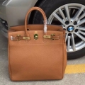 Hermes Brown Haut a Courroies HAC Birkin 40cm Bag