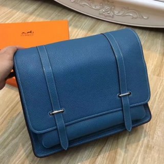 Hermes Blue Jean Steve 35 Messenger Bag