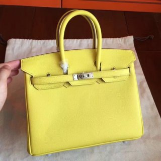 Hermes Soufre Epsom Birkin 25cm Handmade Bag