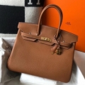 Hermes Birkin 30cm 35cm Bag In Brown Clemence Leather