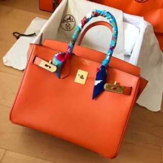 Hermes Orange Birkin 30cm 35cm Epsom Handmade Bag