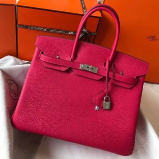 Hermes Birkin 30cm 35cm Bag In Rose Red Clemence Leather