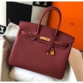 Hermes Birkin 30cm 35cm Bag In Bordeaux Clemence Leather