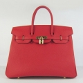 Hermes Birkin 30cm 35cm Bag In Red Togo Leather