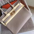 Hermes Grey Clemence Birkin 30cm Handmade Bag