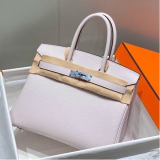 Hermes Birkin 30cm 35CM Bag In Mauve Pale Clemence Leather