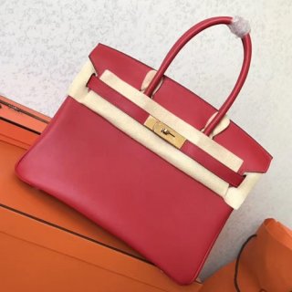 Hermes Red Swift Birkin 30cm Handmade Bag