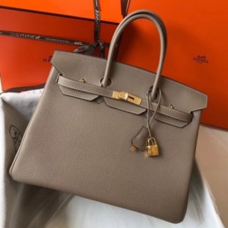 Hermes Birkin 30cm 35cm Bag In Grey Clemence Leather