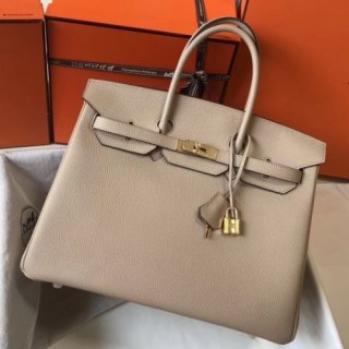 Hermes Birkin 30cm 35cm Bag In Argile Clemence Leather