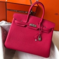 Hermes Birkin 30cm 35cm Bag In Rose Red Clemence Leather