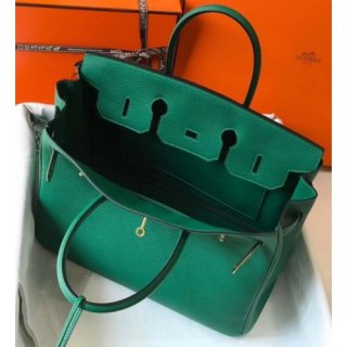 Hermes Malachite Clemence Birkin 30cm 35cm Handmade Bag