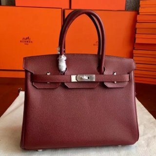 Hermes Bordeaux Epsom Birkin 35cm Handmade Bag