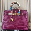 Hermes Birkin 30cm 35cm Bag In Fuchsia Crocodile Leather