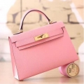 Hermes Pink Epsom Kelly Mini II 20cm Handmade Bag