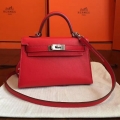 Hermes Red Swift Kelly Mini II 20cm Handmade Bag