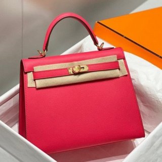 Hermes Kelly 25cm Sellier Bag In Rose Extreme Epsom Leather