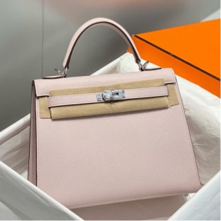 Hermes Kelly 25cm Sellier Bag In Mauve Pale Epsom Leather