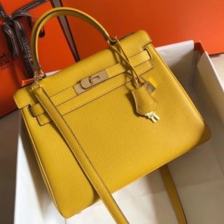 Hermes Kelly 28cm Retourne Bag In Soleil Clemence Leather