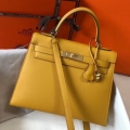 Hermes Kelly 32cm Sellier Bag In Yellow Epsom Leather