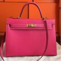 Hermes Rose Tyrien Epsom Kelly 32cm Sellier Handmade Bag