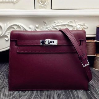 Hermes Kelly Danse Bag In Bordeaux Swift Leather