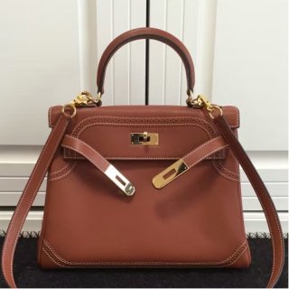 Hermes Kelly Ghillies 28cm In Brown Swift Leather