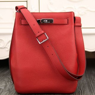 Hermes So Kelly 22cm Bag In Red Leather