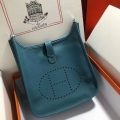 Hermes Evelyne III 29 PM Bag In Blue Clemence Leather