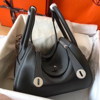 Hermes Ardoise Lindy 26cm Clemence Handmade Bag