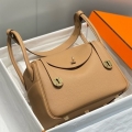 Hermes Lindy 26cm Bag In Chai Clemence Leather