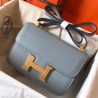 Hermes Epsom Constance 24cm Blue Lin Handmade Bag