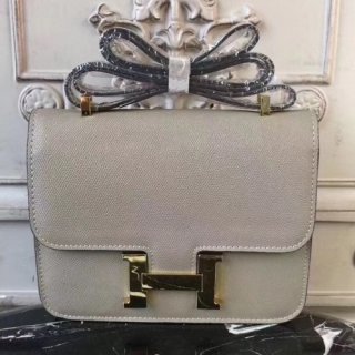 Hermes Grey Constance MM 24cm Epsom Leather Bag