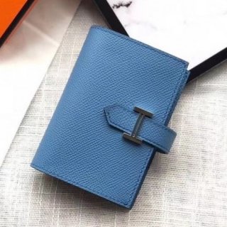 Hermes Bearn Mini Wallet In Sky Blue Epsom Leather