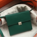 Hermes Green Clic 16 Wallet With Strap