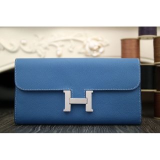 Hermes Constance Wallet In Jean Blue Epsom Leather