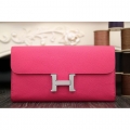 Hermes Constance Wallet In Peach Epsom Leather