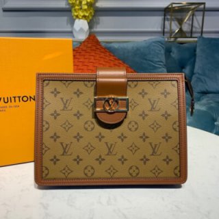 Replica Louis Vuitton Monogram Reverse Canvas Dauphine Clutch M44178