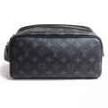 Replica Louis Vuitton Monogram Eclipse Canvas Dopp Kit Black M46354