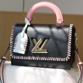 Replica Louis Vuitton Twist Mm Handbag Black/Pink/Brown