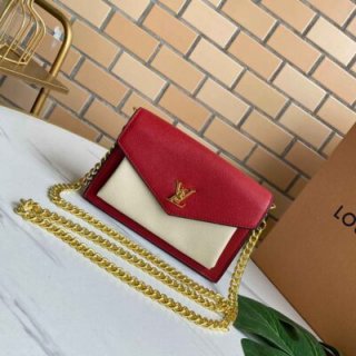 Replica Louis Vuitton Mylockme Chain Bag M56641 Red/Pink&White