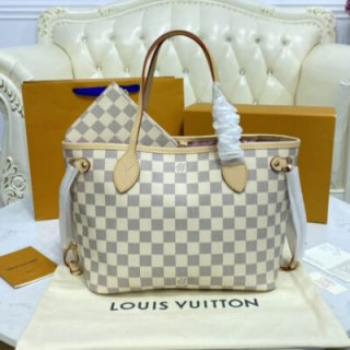 Replica Louis Vuitton Damier Azur Neverfull Pm N41362 Pink