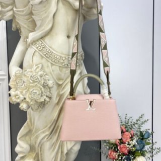 Replica Louis Vuitton Capucines Bb M59061 Rose/Beige